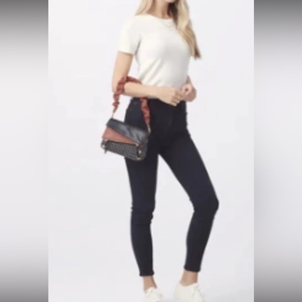 New Hammitt Small Dillon Midnight Trellis Crossbody Handbag Black